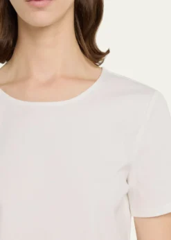 Lafayette 148 New YorkRibbed Crewneck Cotton T-Shirt