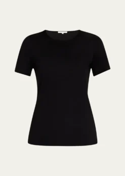 Lafayette 148 New YorkRibbed Crewneck Cotton T-Shirt