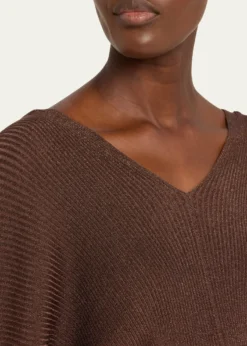 Lafayette 148 New YorkRibbed Shimmer Dolman-Sleeve Sweater