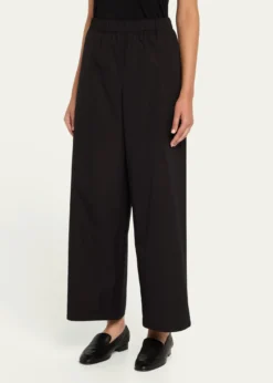Lafayette 148 New YorkRiverside Wide-Leg Organic Cotton Poplin Pants