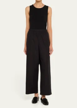 Lafayette 148 New YorkRiverside Wide-Leg Organic Cotton Poplin Pants