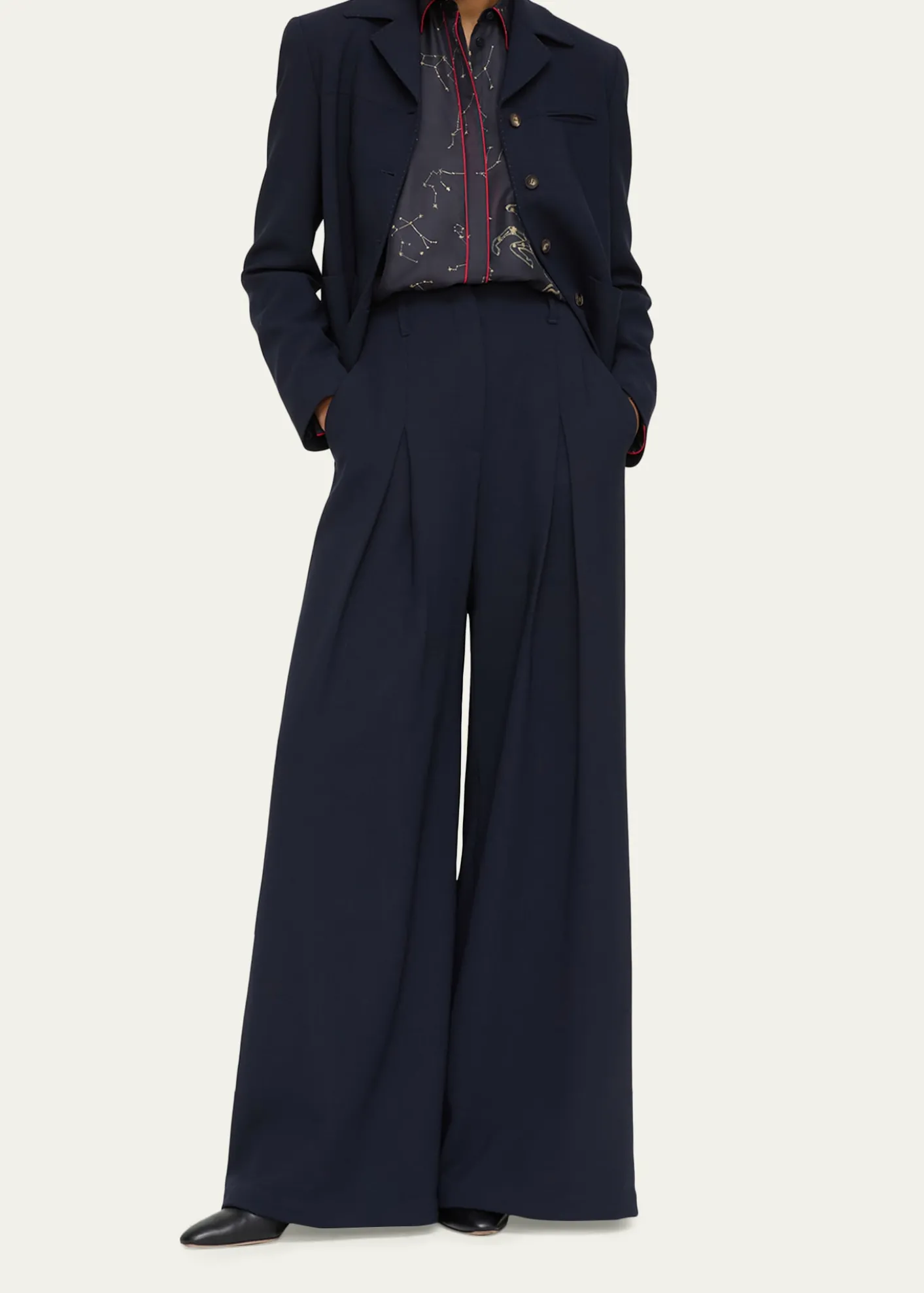 Lafayette 148 New YorkScottie Constellation-Print Silk Twill Blouse