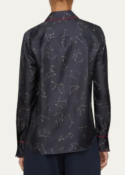 Lafayette 148 New YorkScottie Constellation-Print Silk Twill Blouse
