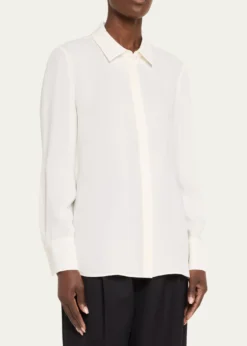 Lafayette 148 New YorkScottie Silk Button-Down Blouse