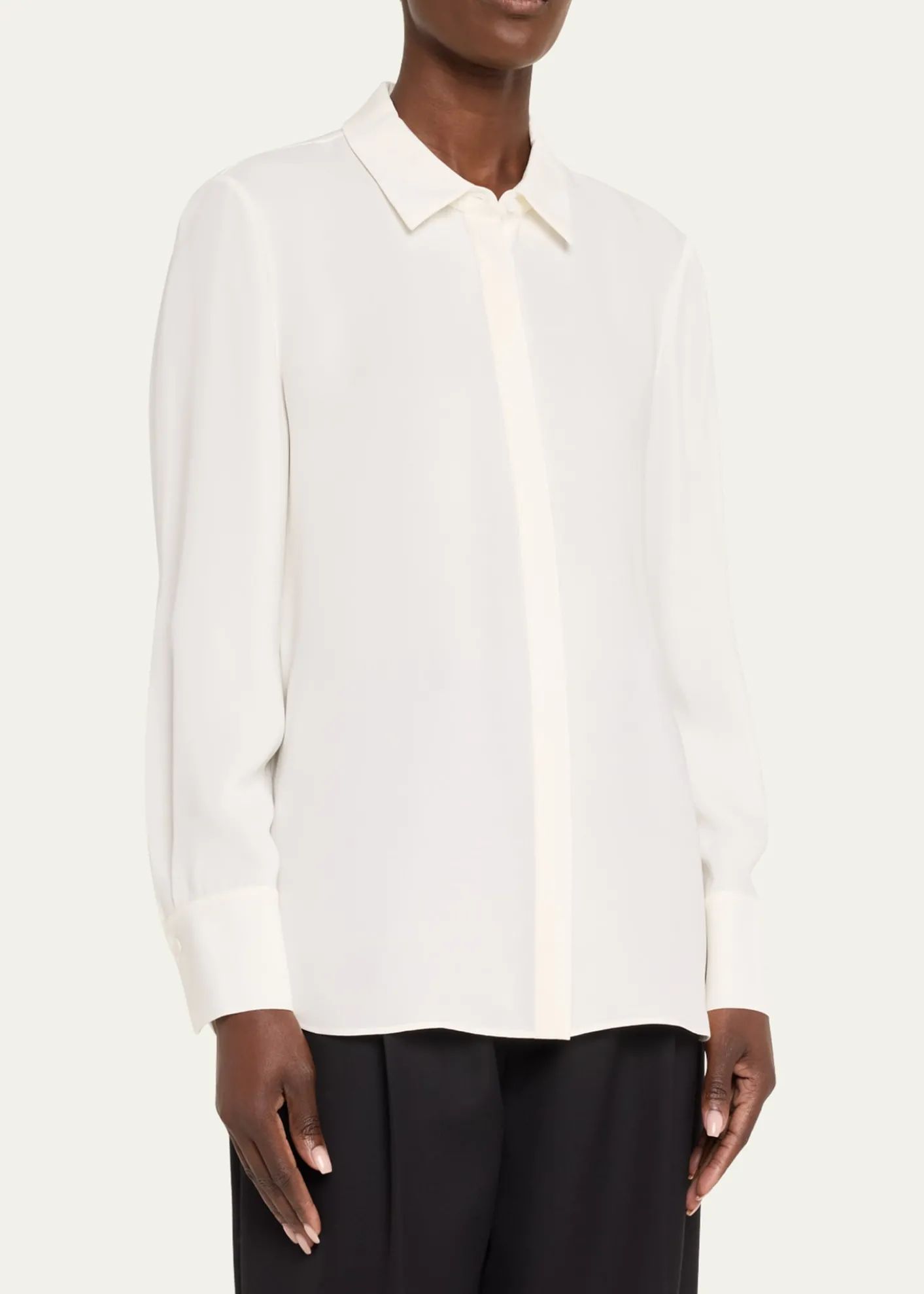 Lafayette 148 New YorkScottie Silk Button-Down Blouse