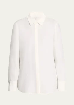 Lafayette 148 New YorkScottie Silk Button-Down Blouse