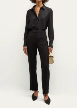Lafayette 148 New YorkScottie Silk Button-Down Blouse