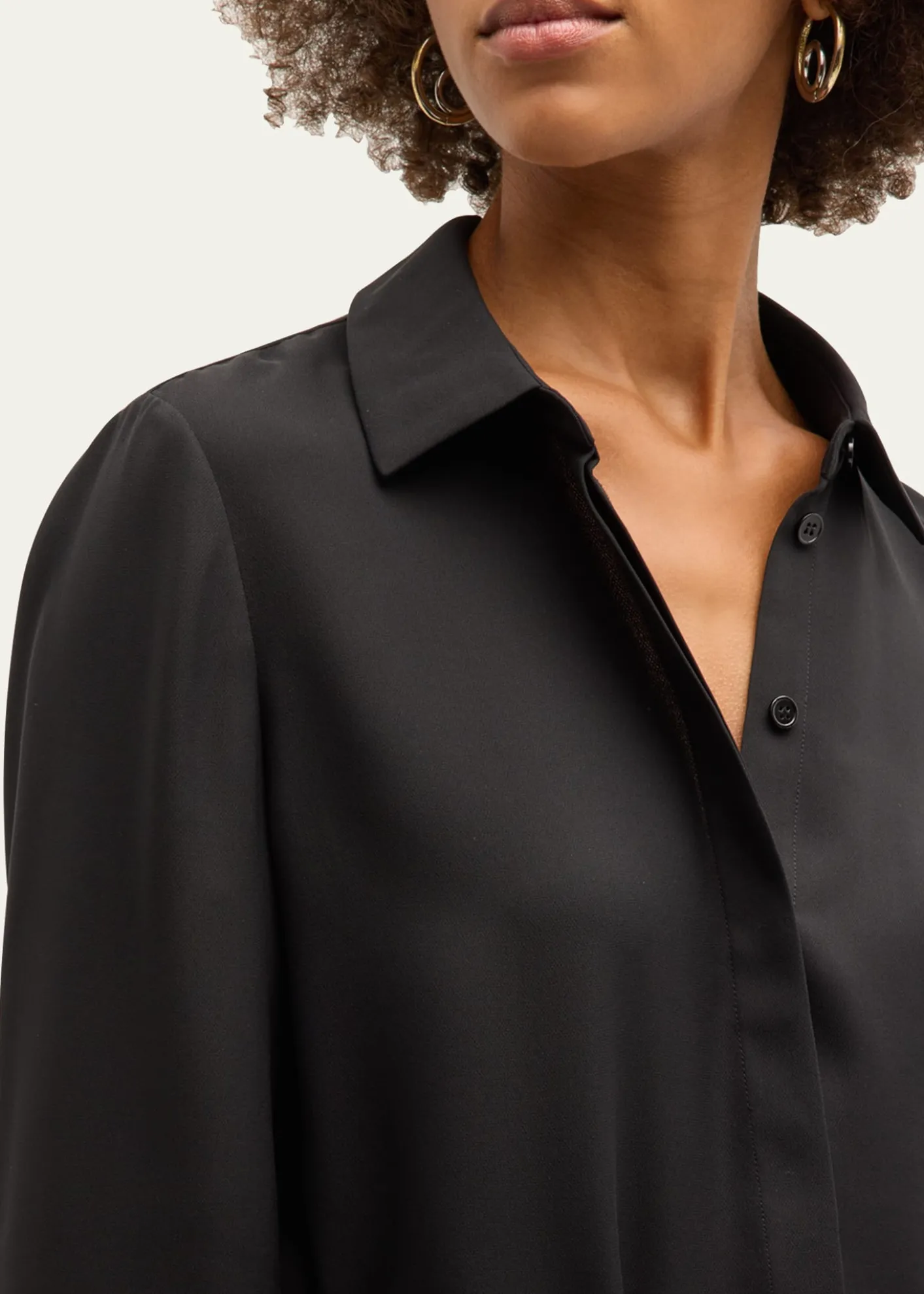 Lafayette 148 New YorkScottie Silk Button-Down Blouse