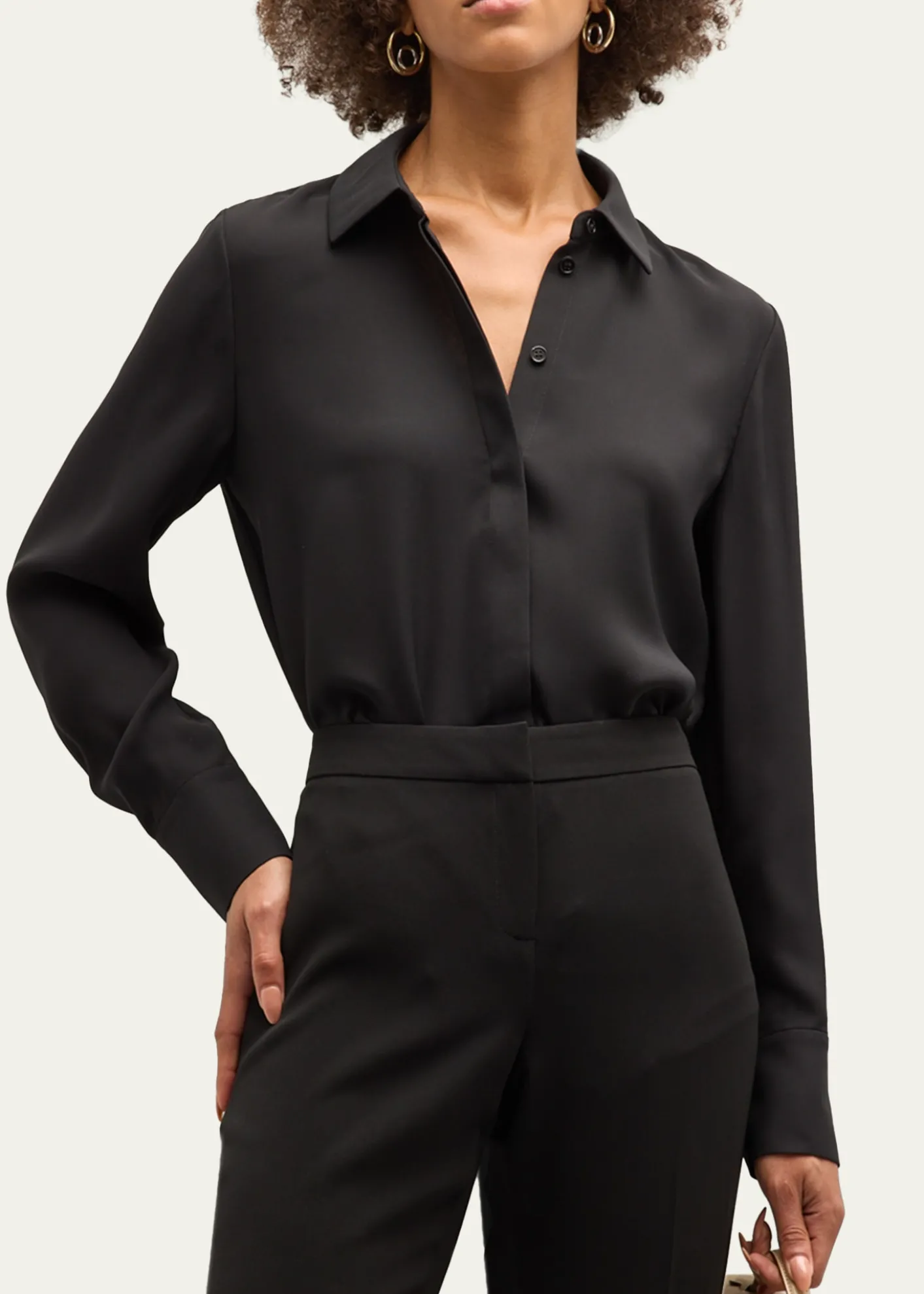 Lafayette 148 New YorkScottie Silk Button-Down Blouse