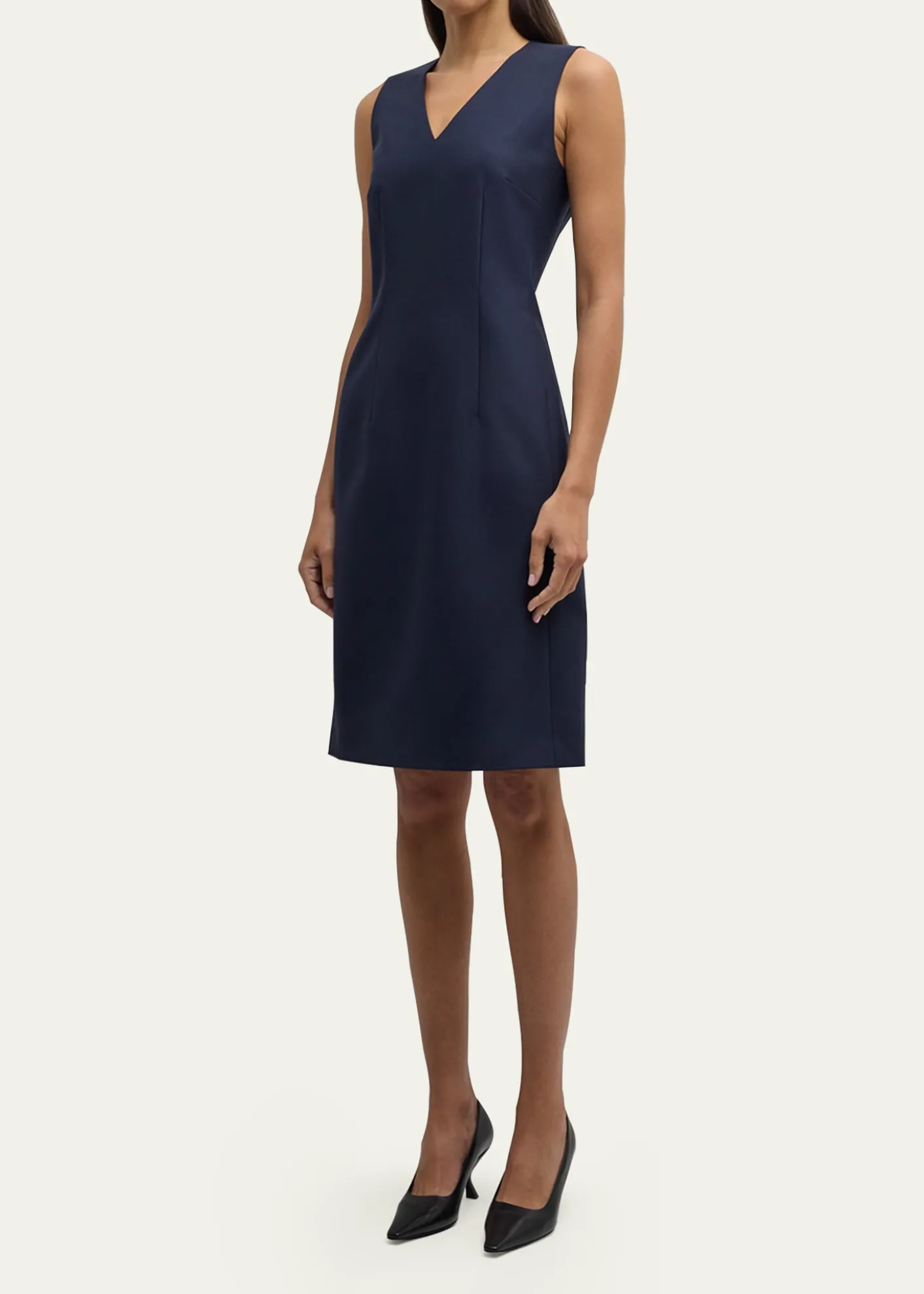 Lafayette 148 New YorkSleeveless V-Neck Stretch Wool Dress