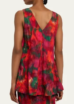 Lafayette 148 New YorkSleeveless Abstract-Print Cotton Blouse
