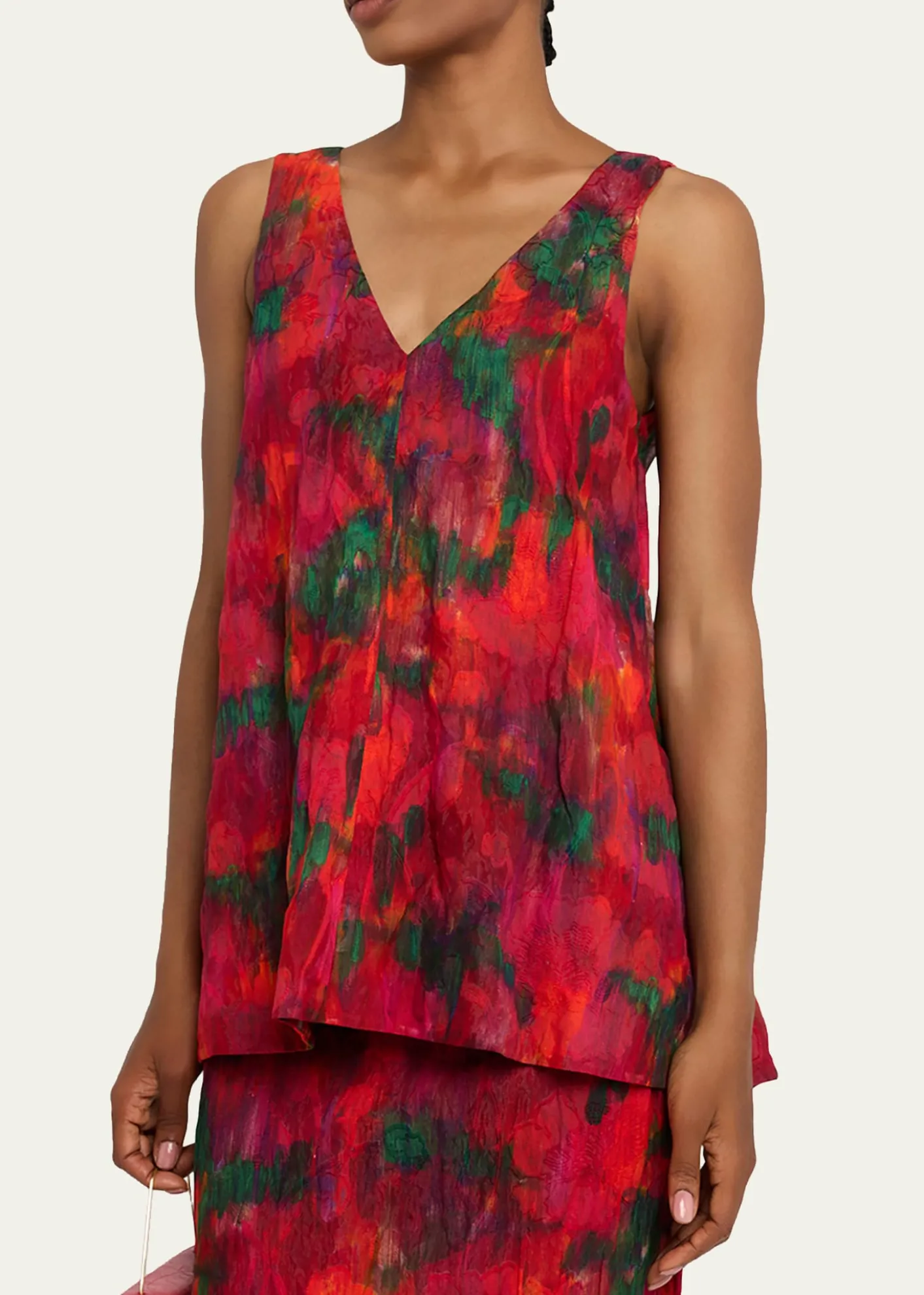 Lafayette 148 New YorkSleeveless Abstract-Print Cotton Blouse