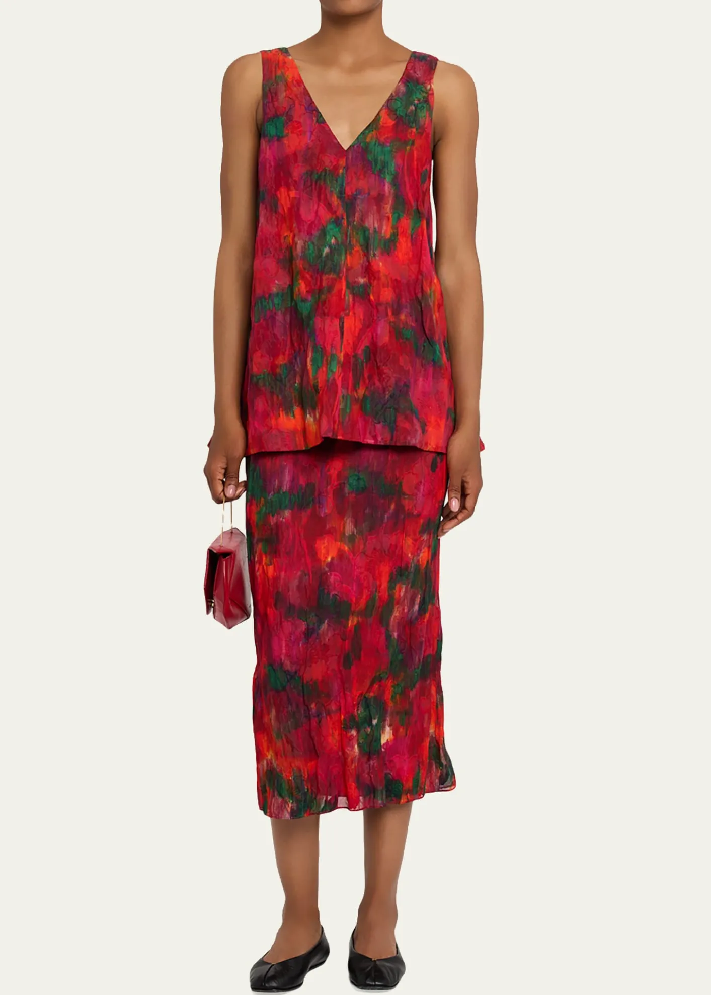 Lafayette 148 New YorkSleeveless Abstract-Print Cotton Blouse