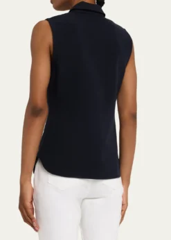 Lafayette 148 New YorkSleeveless Cotton Pique Shirt