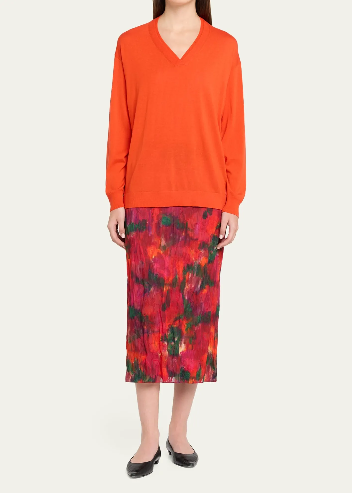 Lafayette 148 New YorkV-Neck Merino Wool Knit Sweater