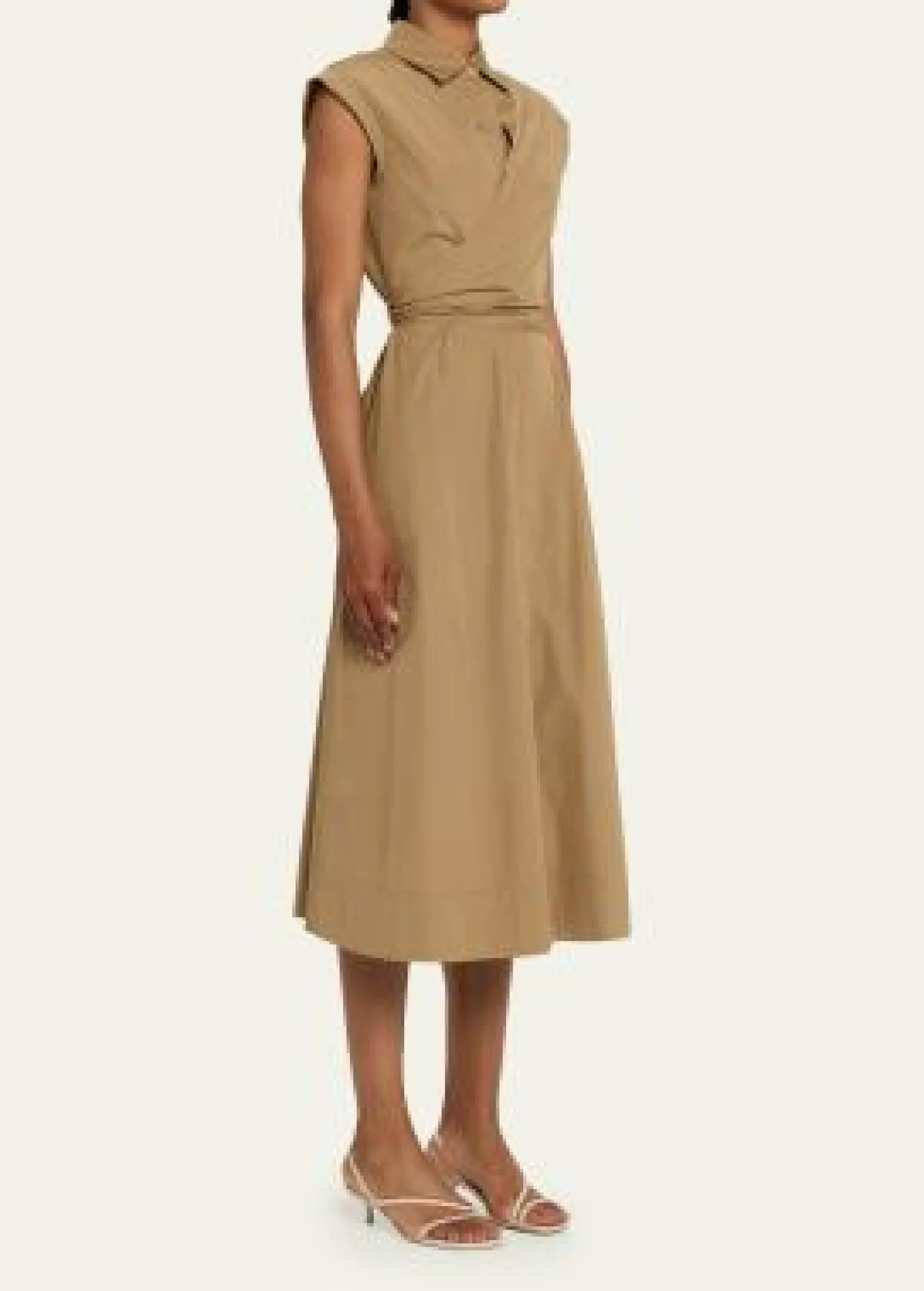 Lafayette 148 New YorkWrap-Front Cotton Midi Shirtdress