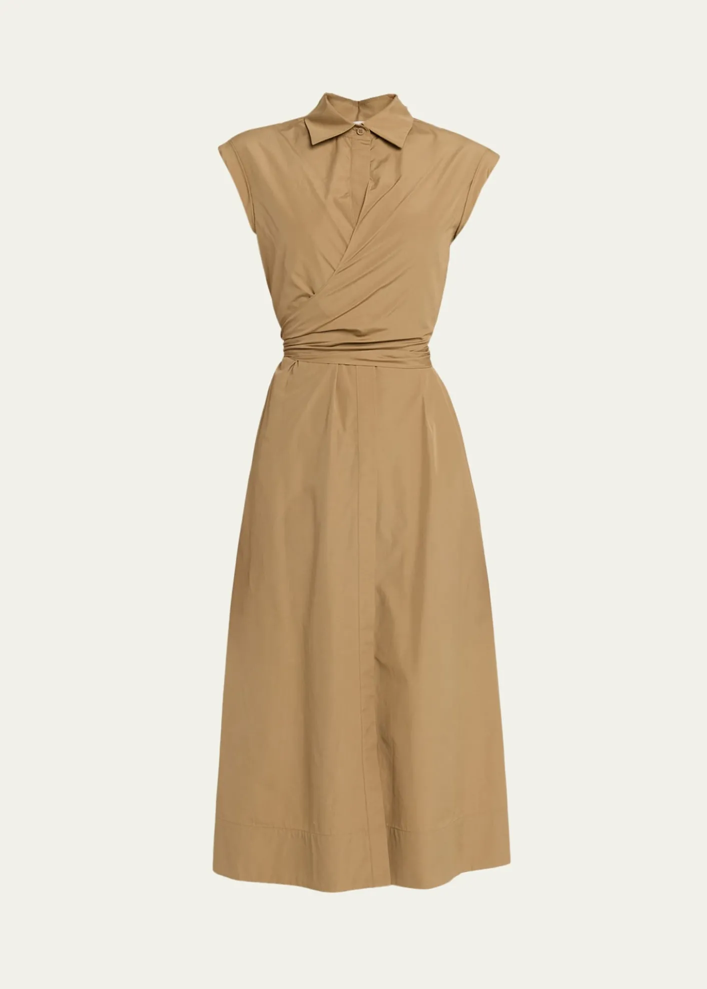 Lafayette 148 New YorkWrap-Front Cotton Midi Shirtdress