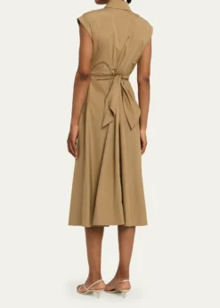 Lafayette 148 New YorkWrap-Front Cotton Midi Shirtdress