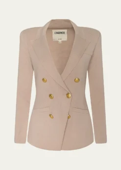 L'AgenceAmelia Knit Double-Breasted Blazer
