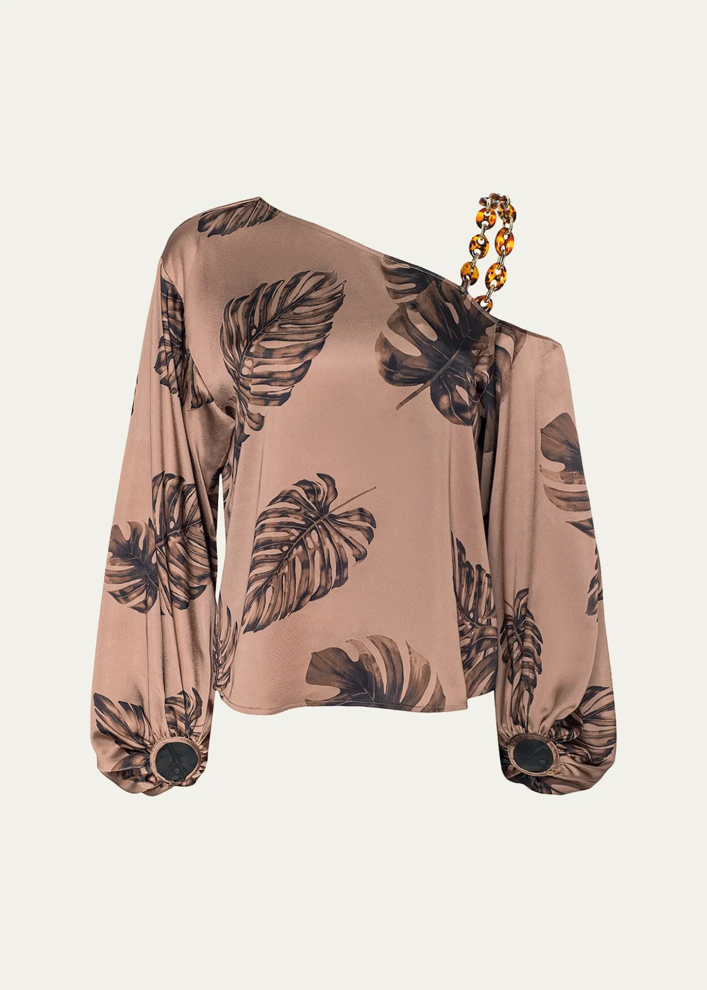 L'AgenceAsami Botanical-Print Satin Blouse