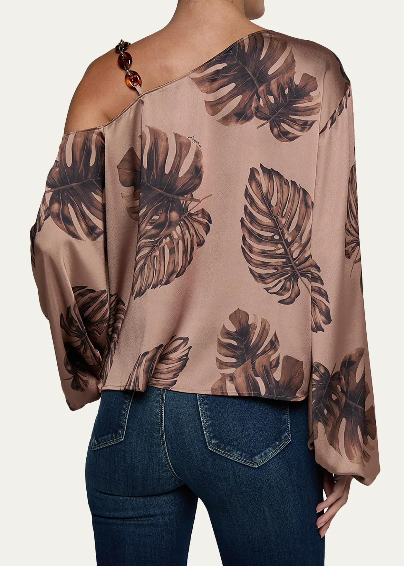 L'AgenceAsami Botanical-Print Satin Blouse
