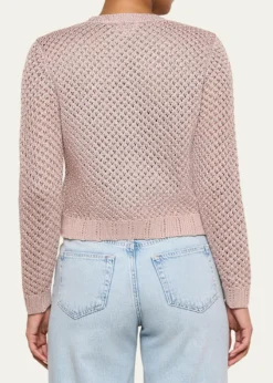 L'AgenceBlanca Sequined Knit Cardigan