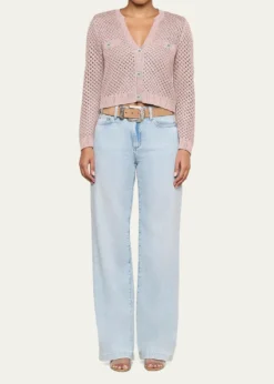 L'AgenceBlanca Sequined Knit Cardigan