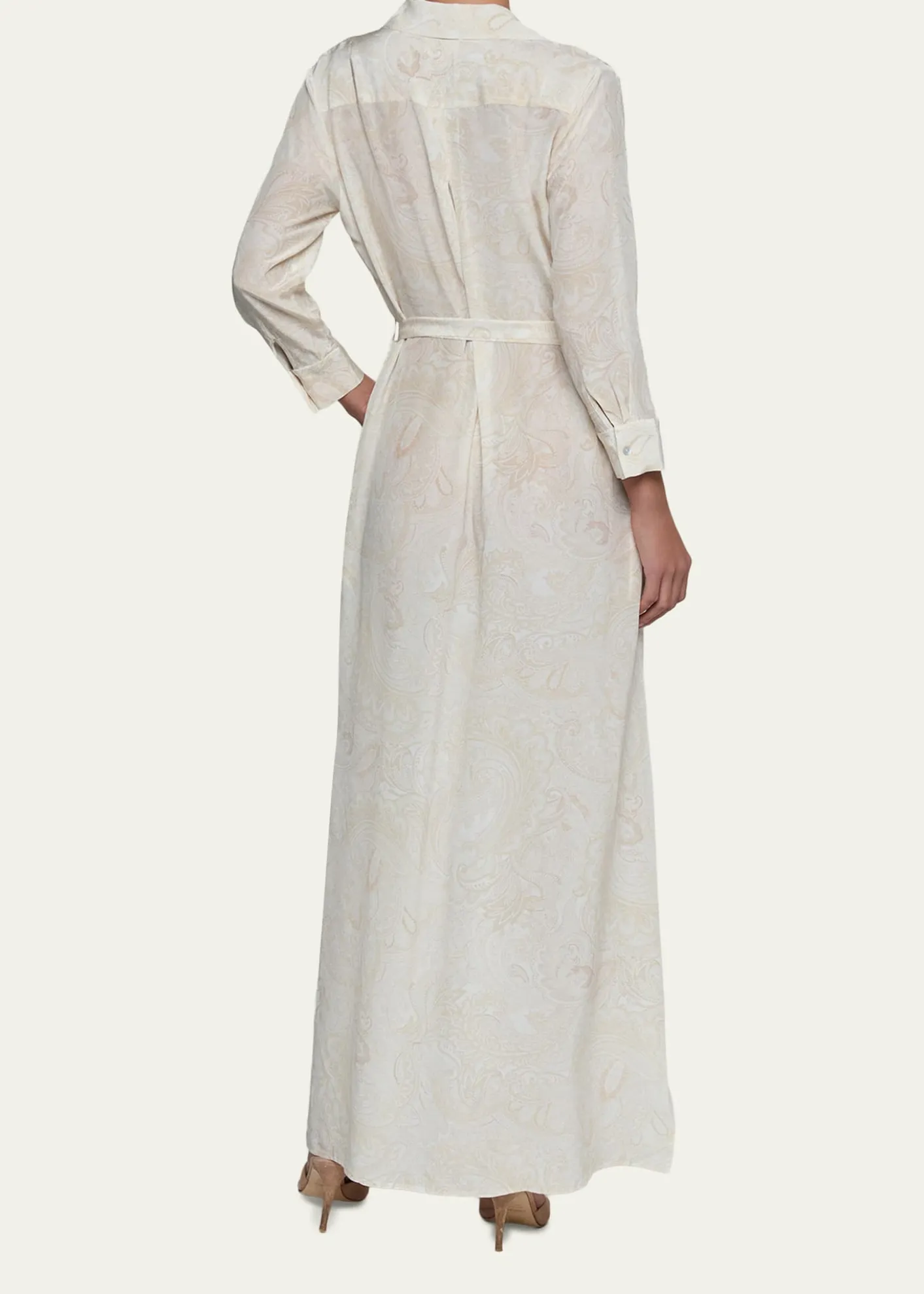 L'AgenceCameron Paisley Silk Long Shirtdress