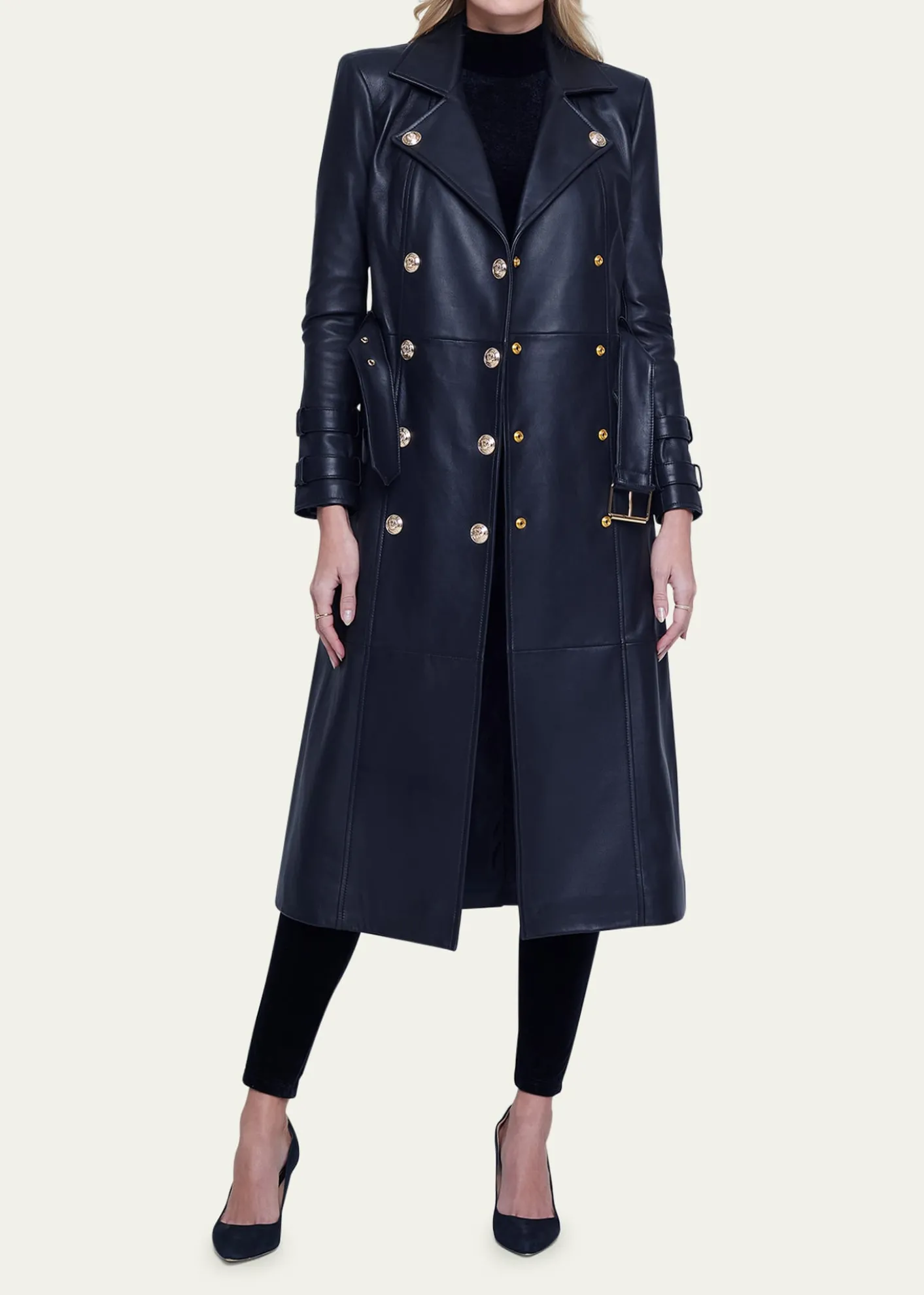 L'AgenceCelina Leather Trench Coat