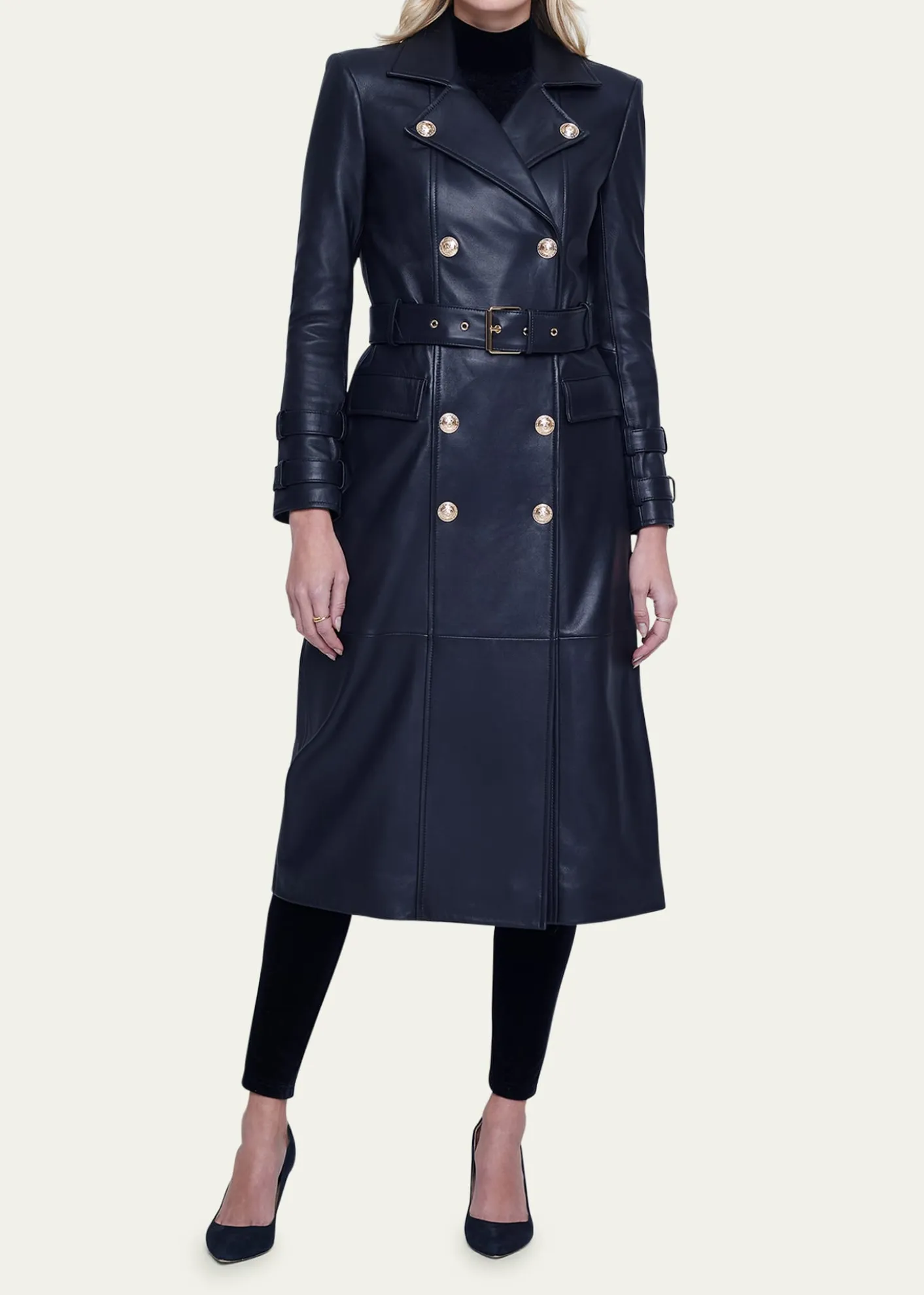 L'AgenceCelina Leather Trench Coat