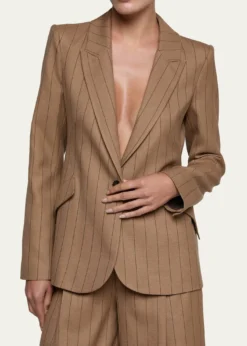 L'AgenceChamberlain Pinstriped Single-Breasted Blazer