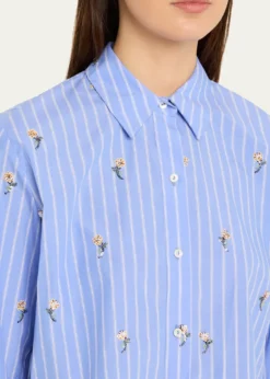 L'AgenceCosette Sequined Button-Front Crop Shirt