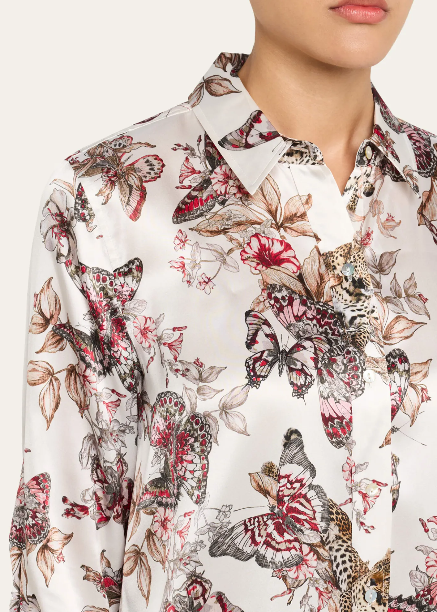 L'AgenceDani Silk Button-Front Blouse