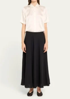 L'AgenceEllah Short-Sleeve Silk Blouse