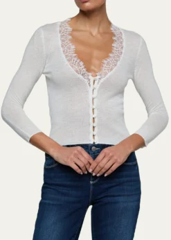 L'AgenceEluna Lace-Trim Cardigan