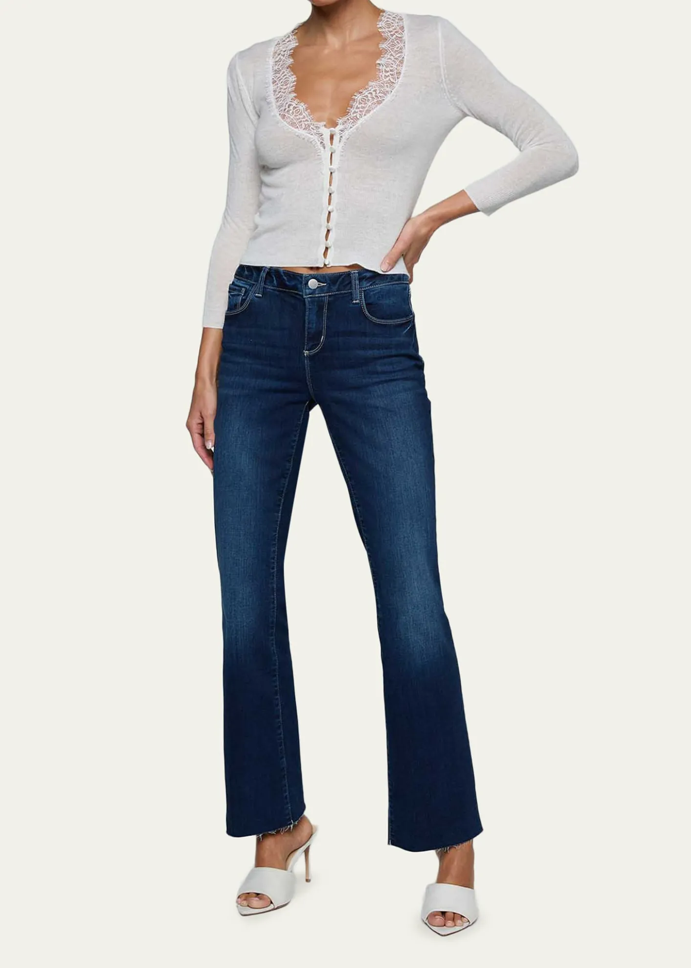 L'AgenceEluna Lace-Trim Cardigan
