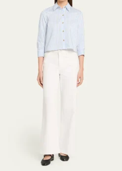 L'AgenceFawn Beach-Print Shirt