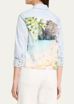 L'AgenceFawn Beach-Print Shirt