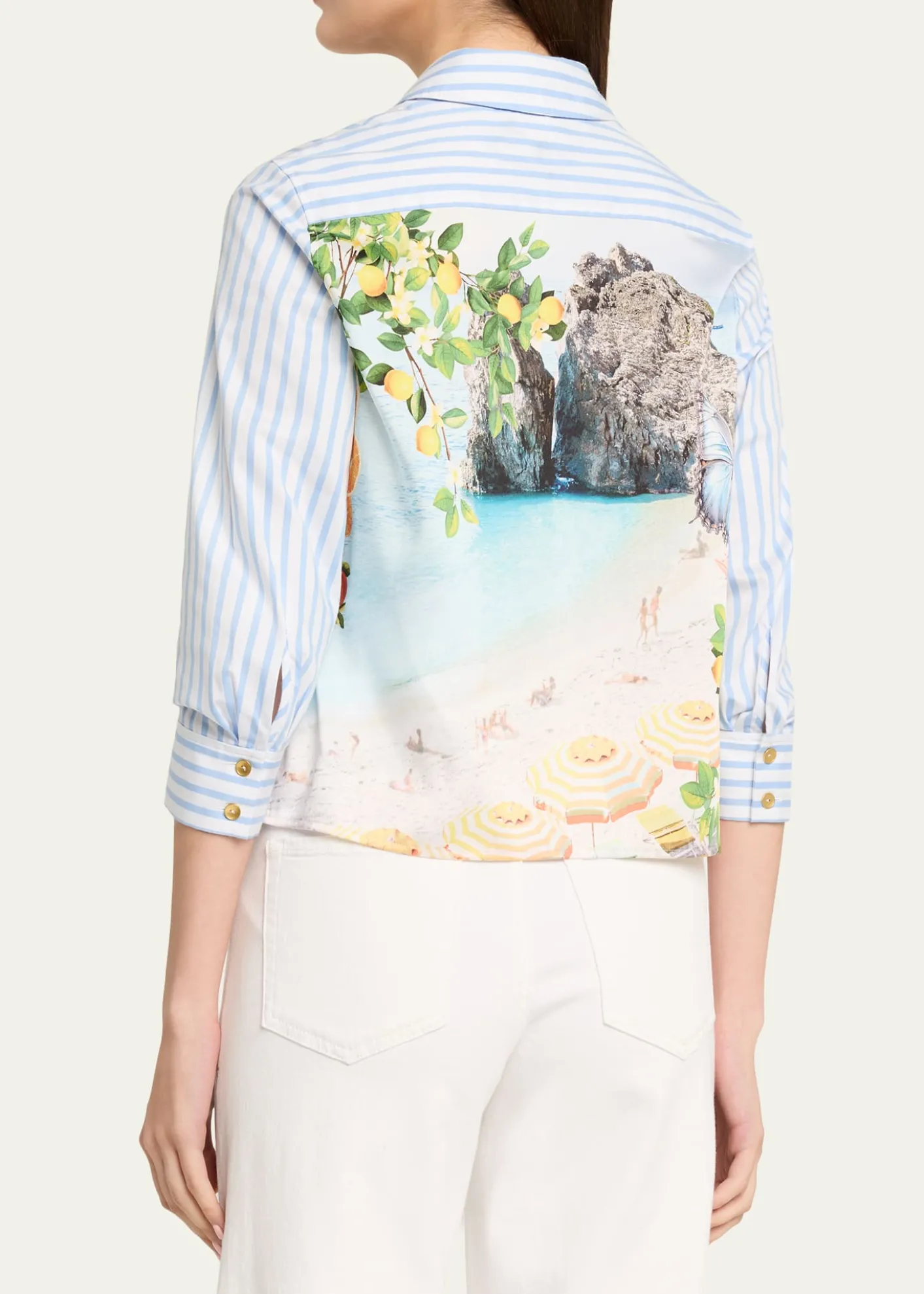 L'AgenceFawn Beach-Print Shirt