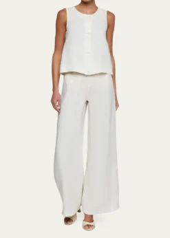 L'AgenceFoster Sleeveless Linen Top