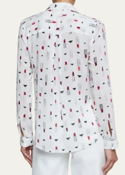 L'AgenceHolly Lipstick Button-Front Blouse