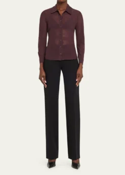 L'AgenceIndiana Fitted Mesh Blouse