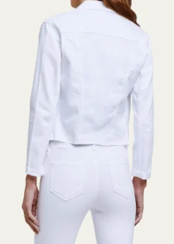 L'AgenceJanelle Slim Cropped Jean Jacket with Raw Hem