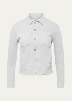 L'AgenceJanelle Slim Cropped Jean Jacket with Raw Hem