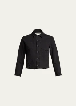 L'AgenceJanelle Slim Raw-Edge Denim Jacket
