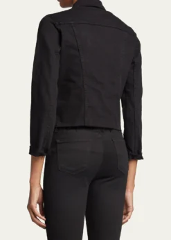 L'AgenceJanelle Slim Raw-Edge Denim Jacket