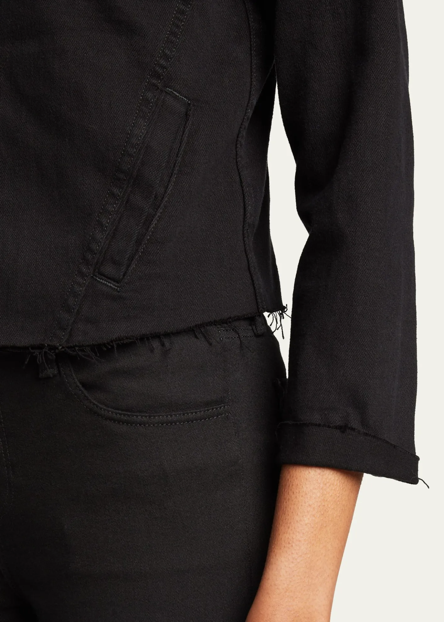 L'AgenceJanelle Slim Raw-Edge Denim Jacket