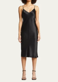 L'AgenceJodie V-Neck Silk Slip Dress