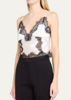 L'AgenceKimber Lace-Trim Silk Cami