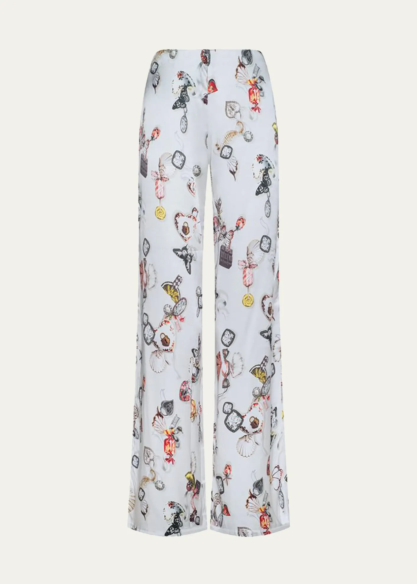 L'AgenceKimia Printed Satin Wide-Leg Pants